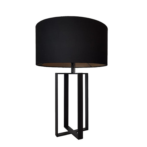 glass lamp with black shade