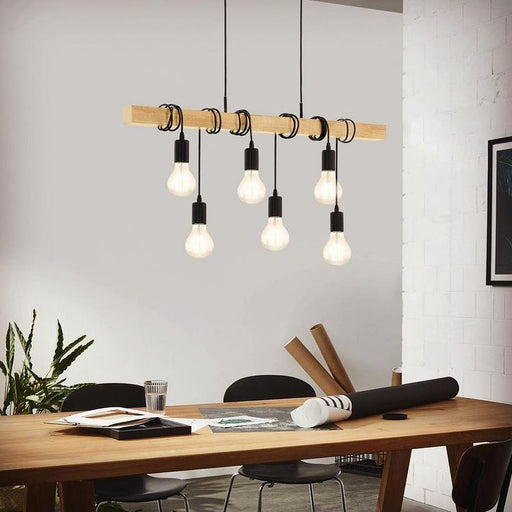 wood pendant light