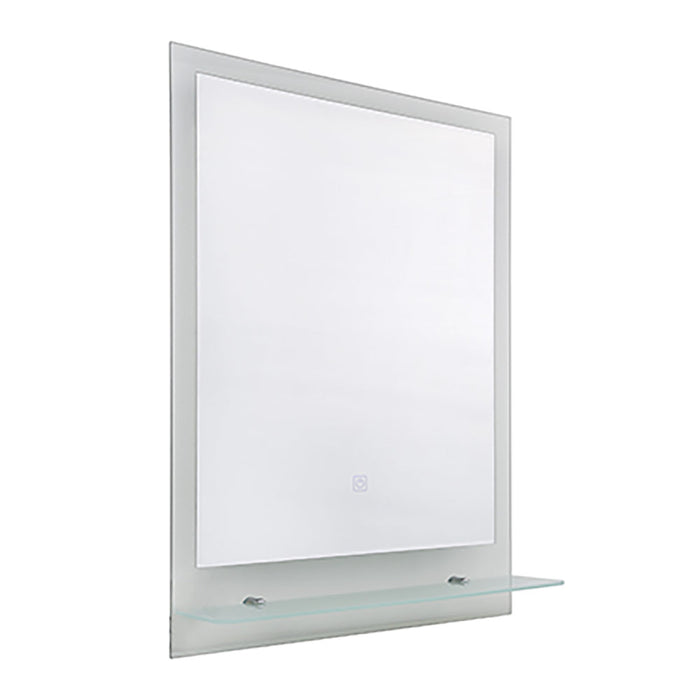 bathroom mirror with shelf and light