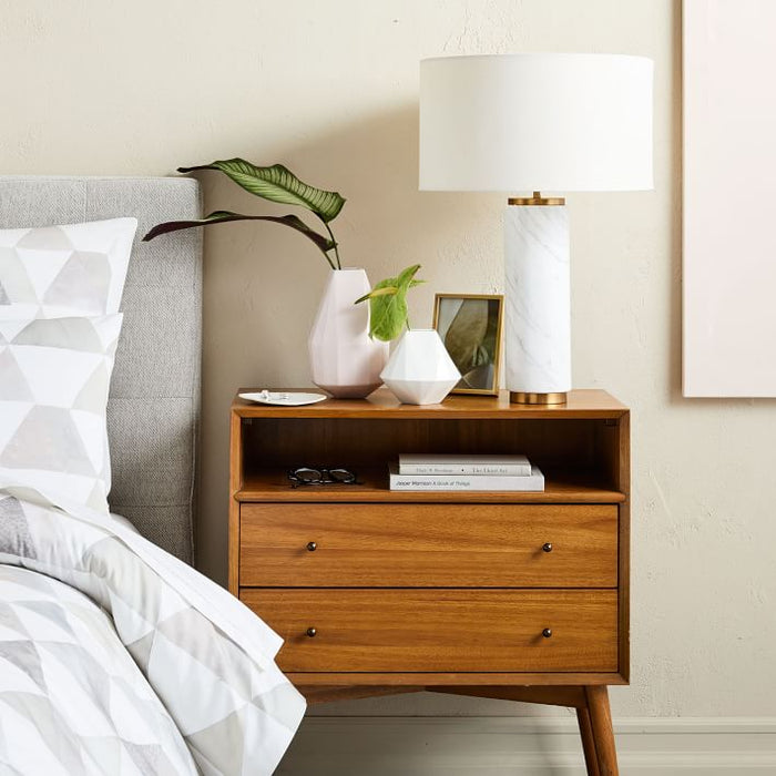 west elm faceted porcelain table lamp