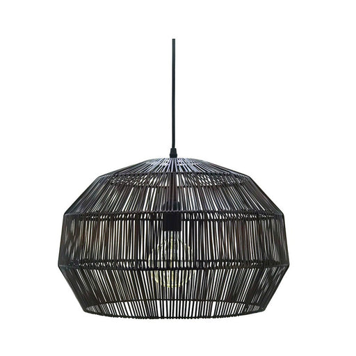 black wicker pendant light