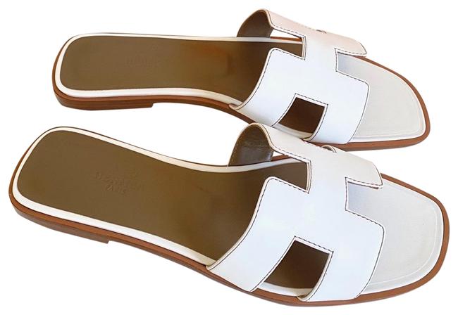Hermes Women White Oran Sandal – ROOYAS