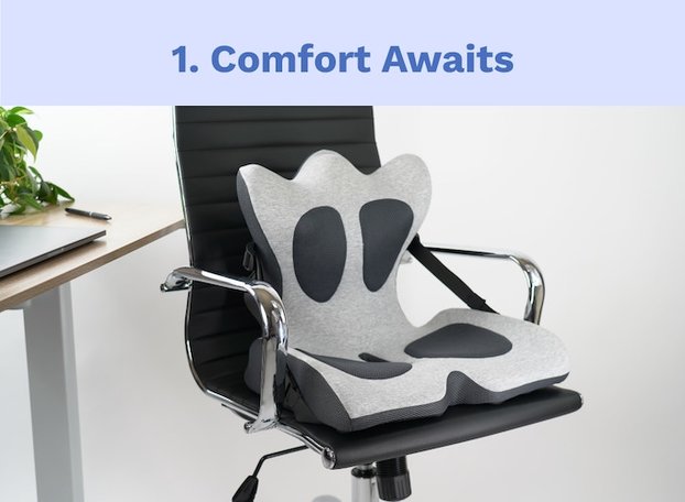 Lifted Lumbar: Doctor-Developed Adjustable Back Seat Cushion for Chairs, Couch, Driving - Lumbar Support Pillow for Office, Recliner - Ergonomic