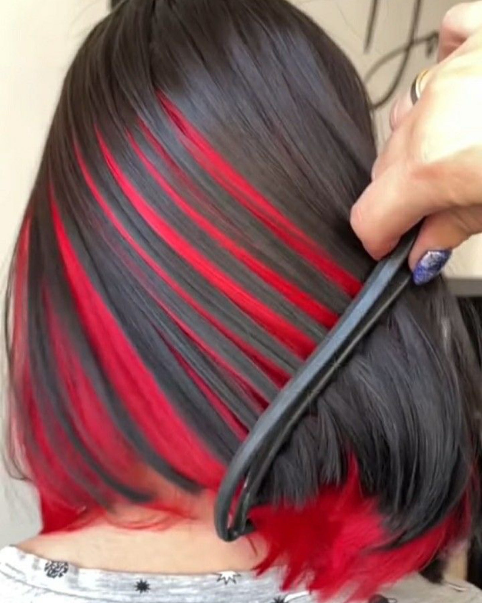 Black & Red Peekaboo Short Straight Bob Lace Frontal Wig – SheSoPrada