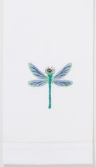 Dragonfly Pastel<br>Hand Towel - White Cotton