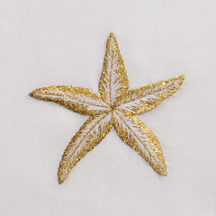 Starfish Gold<br>Hand Towel - White Cotton