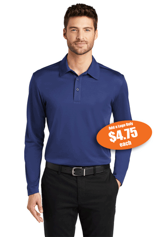 2021 Men's Port Authority® Silk Touch™ Performance Long Sleeve Polo