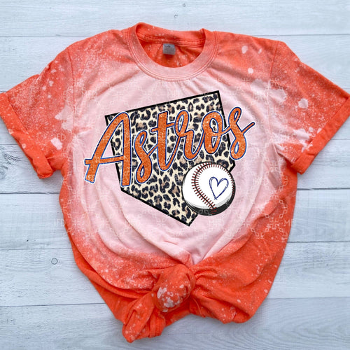 Peace Love Astros Bleached Tshirt Houston Astros Womens