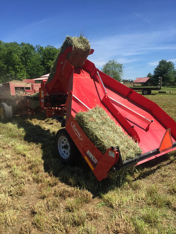 4 bale Kuhns accumulator to help us harvest that premium hay
