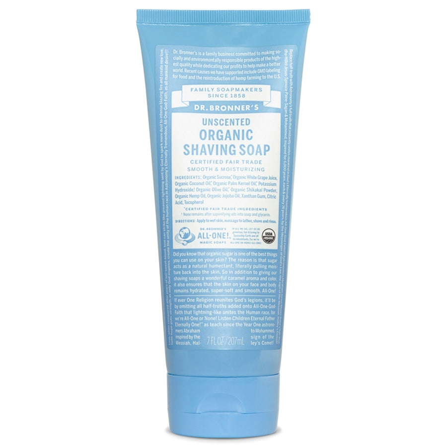 Dr. Bronner's Unscented Organic Shaving Soap (7 oz) Smallflower