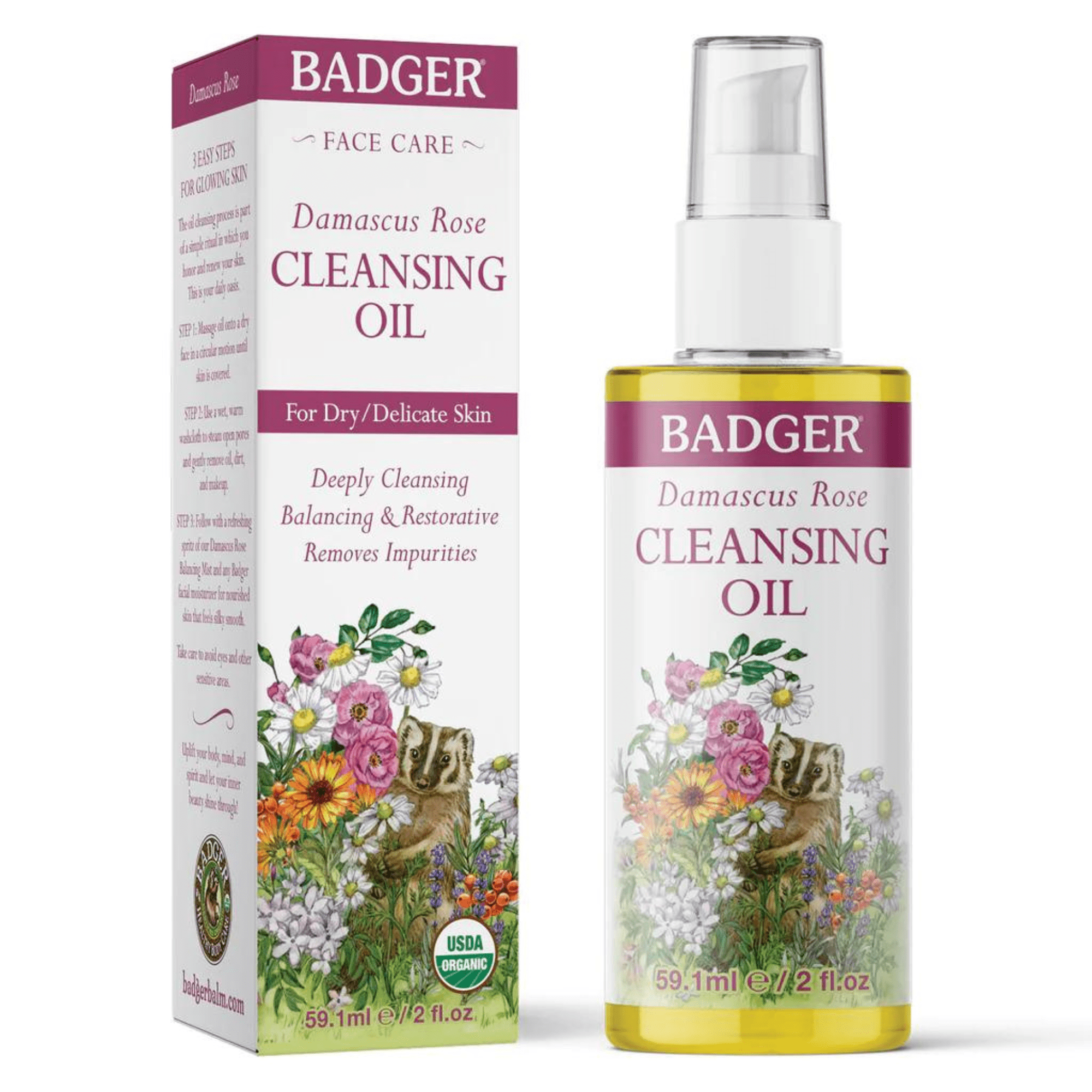 Badger Damascus Rose Cleansing Oil (2 fl oz) #10073955