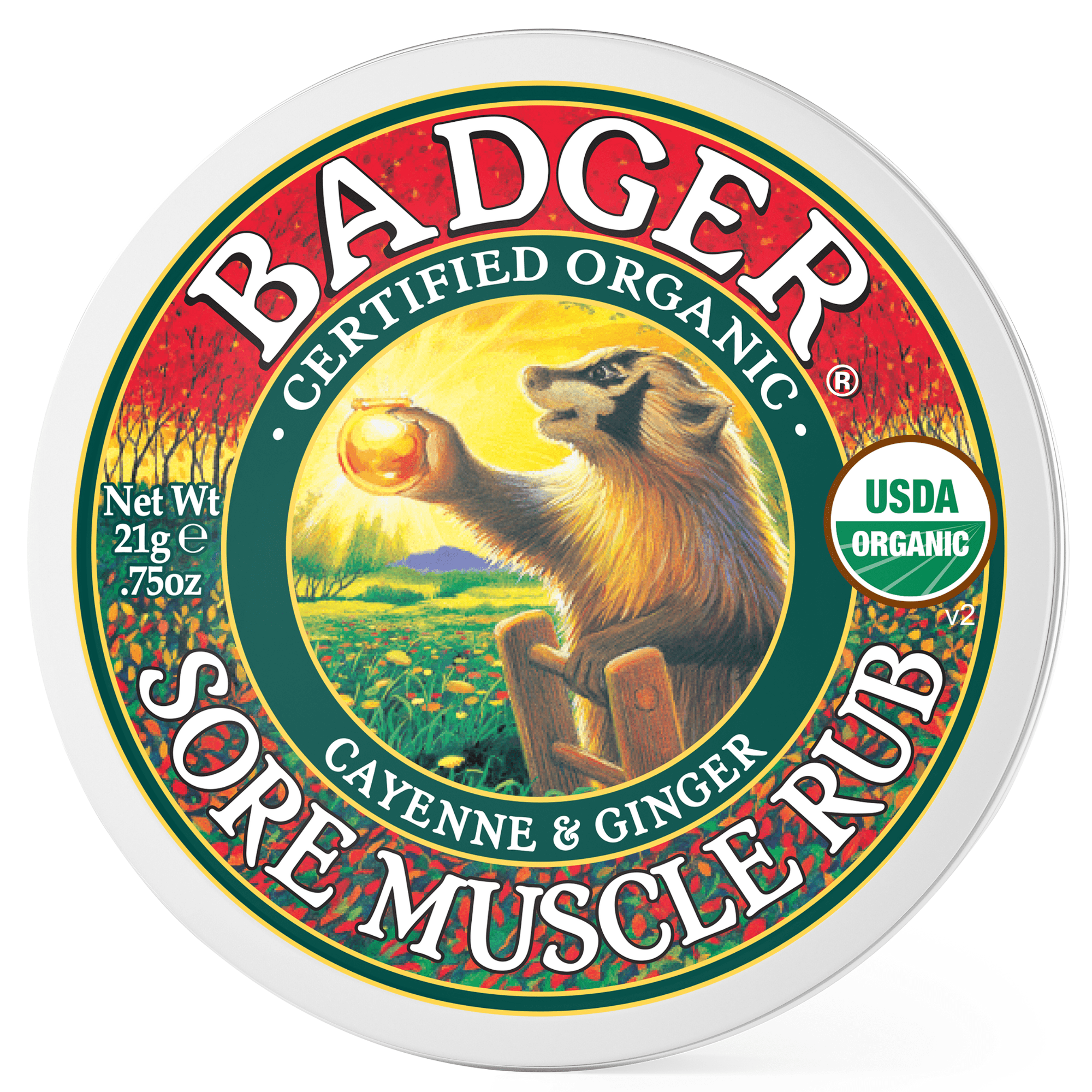 Badger Sore Muscle Rub Balm Small Tin (0.75 oz) #20393