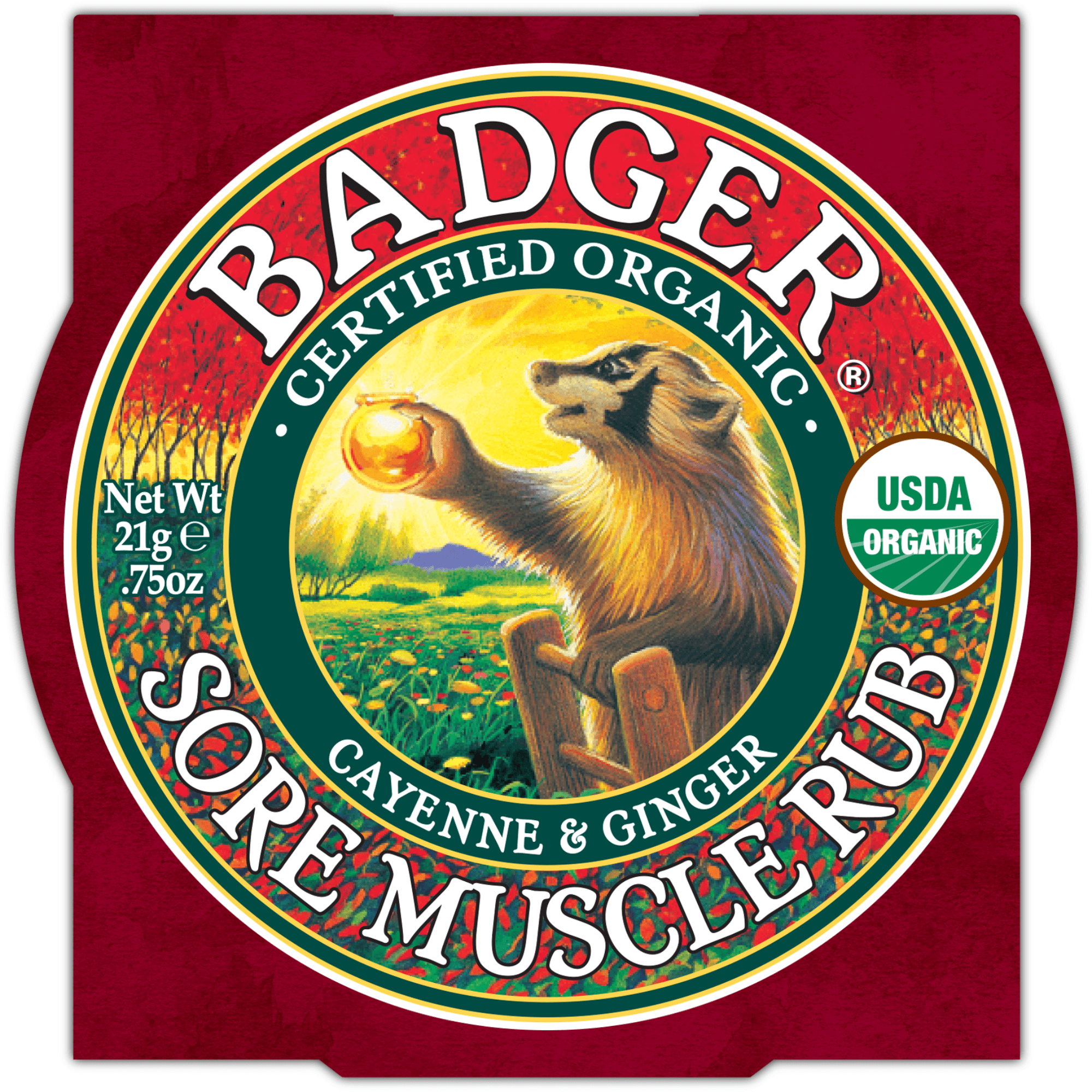 Badger Sore Muscle Rub Balm Small Tin (0.75 oz) #20393