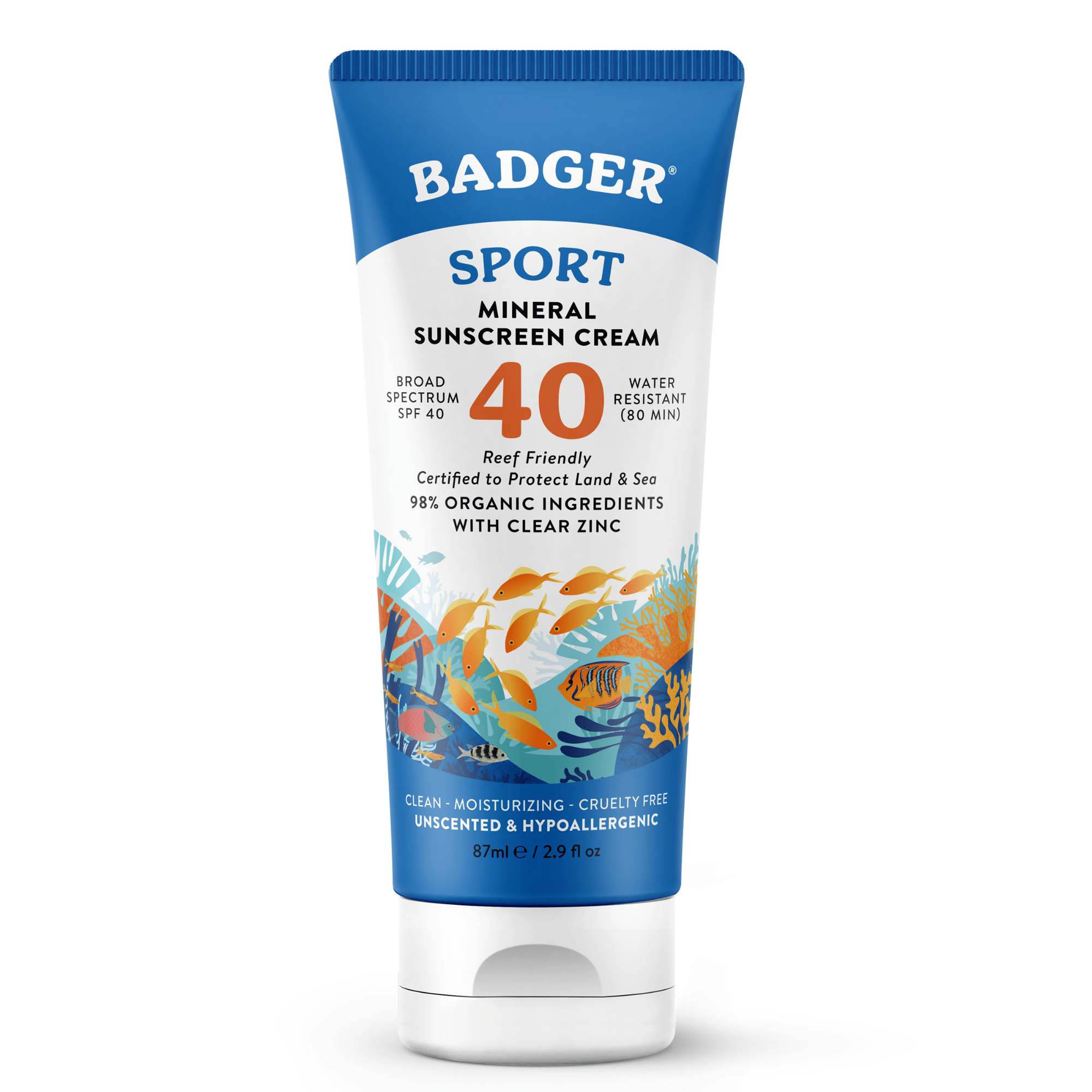 Badger Sport Mineral Sunscreen Cream SPF 40 (2.9 fl oz) #10069103