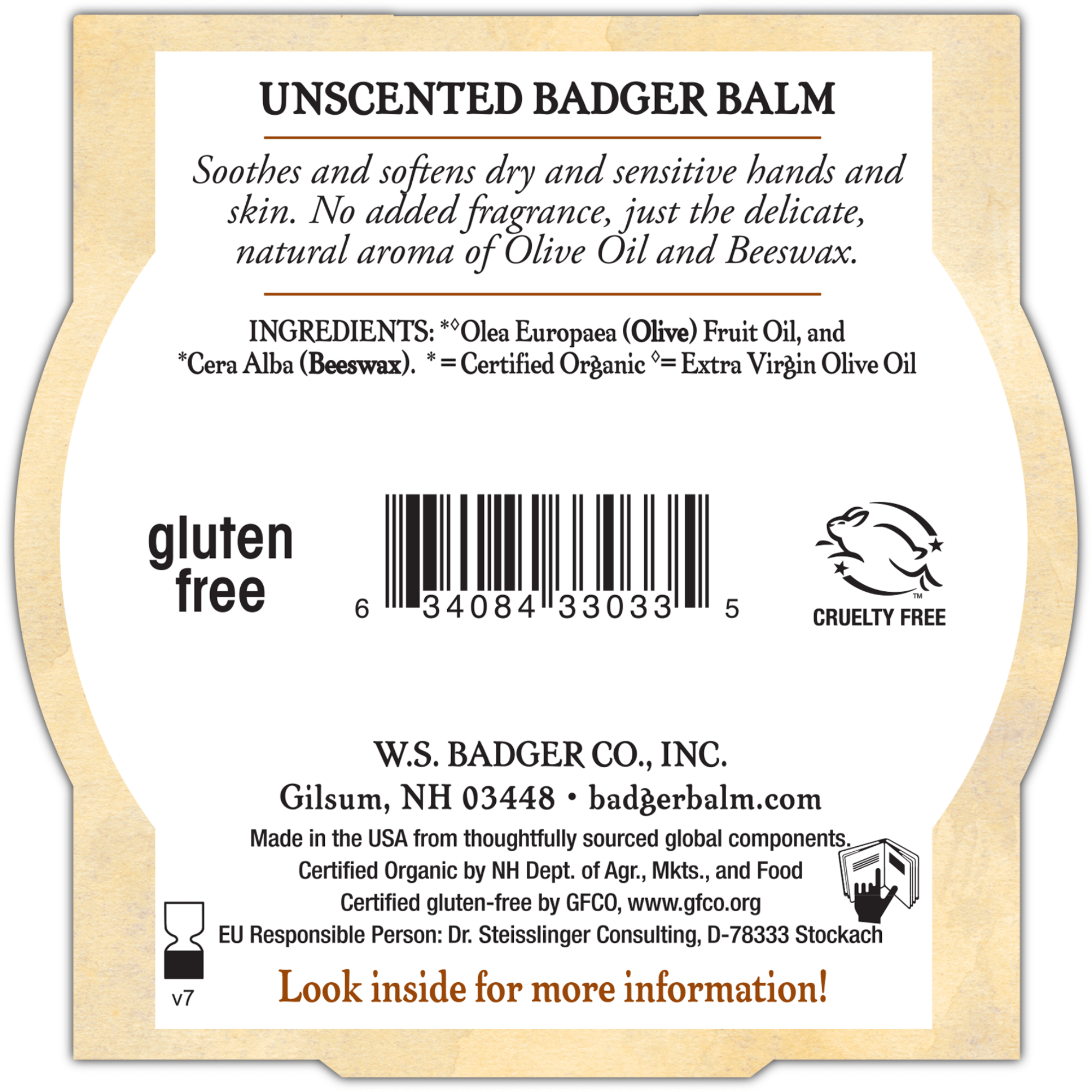 Badger Unscented Healing Balm (2 oz) #29168