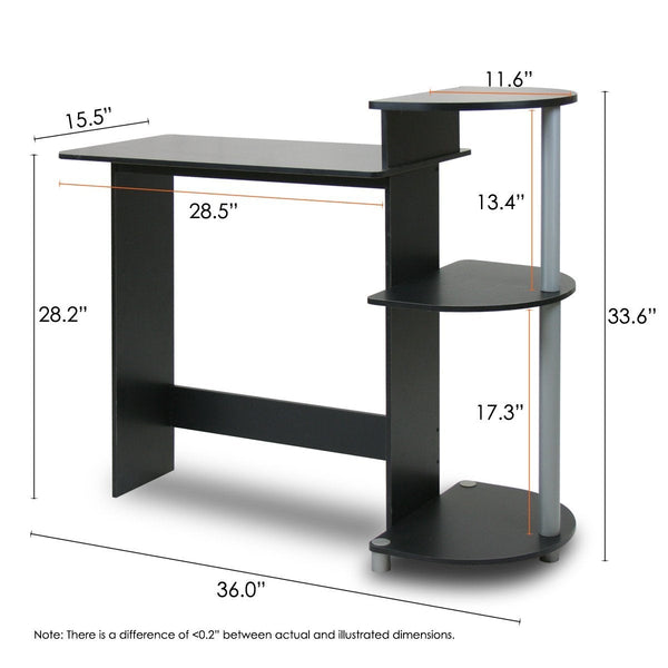 Contemporary Computer Desk in Black and Grey Finish - Deals Kiosk