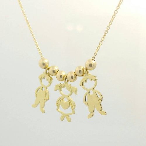 Ioka-14K Two Tone Gold Toddler Boy Charm Pendant with 2mm Figaro 3+1 Chain  Necklace - 24