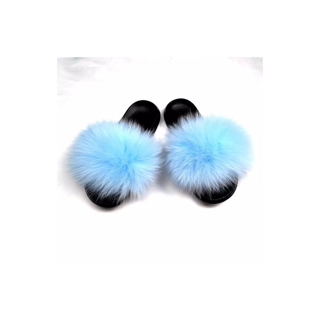 light blue fur slides