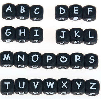 Bopoobo 20PC 12mm Baby Silicone Vowel Letter Beads Molar Teeth