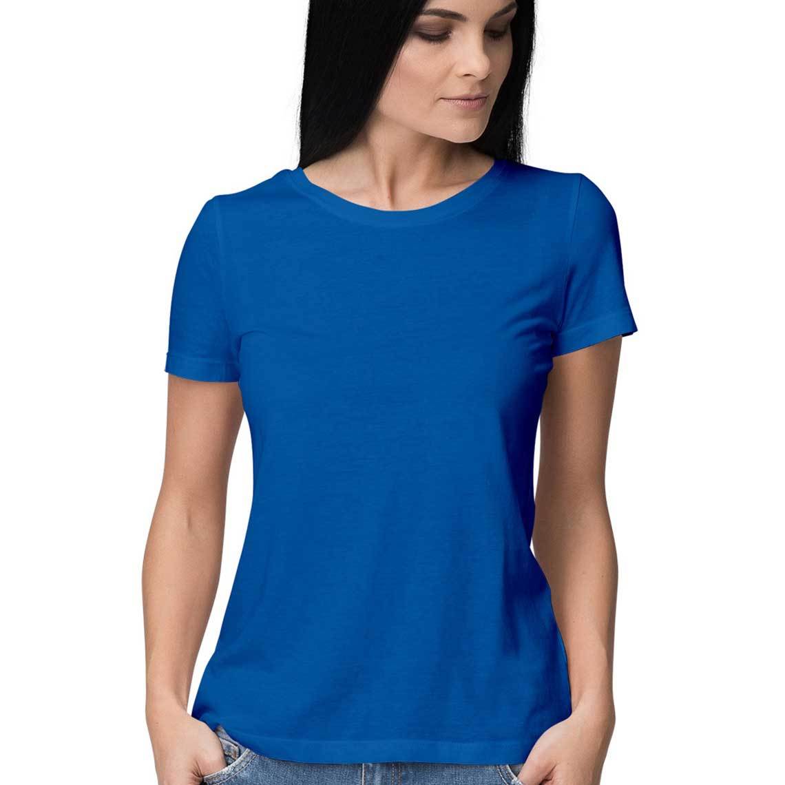 plain blue t shirt women's