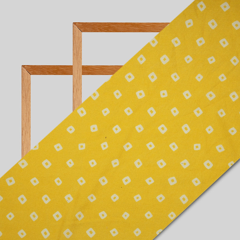 Yellow Bandhani Pattern Digital Print Poly Rayon Fabric – Fabcurate