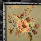 Dim Grey And Plum Purple Floral Pattern Digital Print Art Sunshine Silk Fabric - Fabcurate