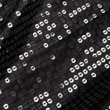 (Cut Piece 0.9 Mtr) Black All Over Premium Water Sequins Japan Satin Fabric
