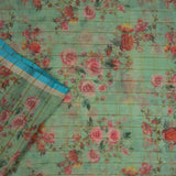Digital Floral Print Zari Checks Chanderi Feel Fabric
