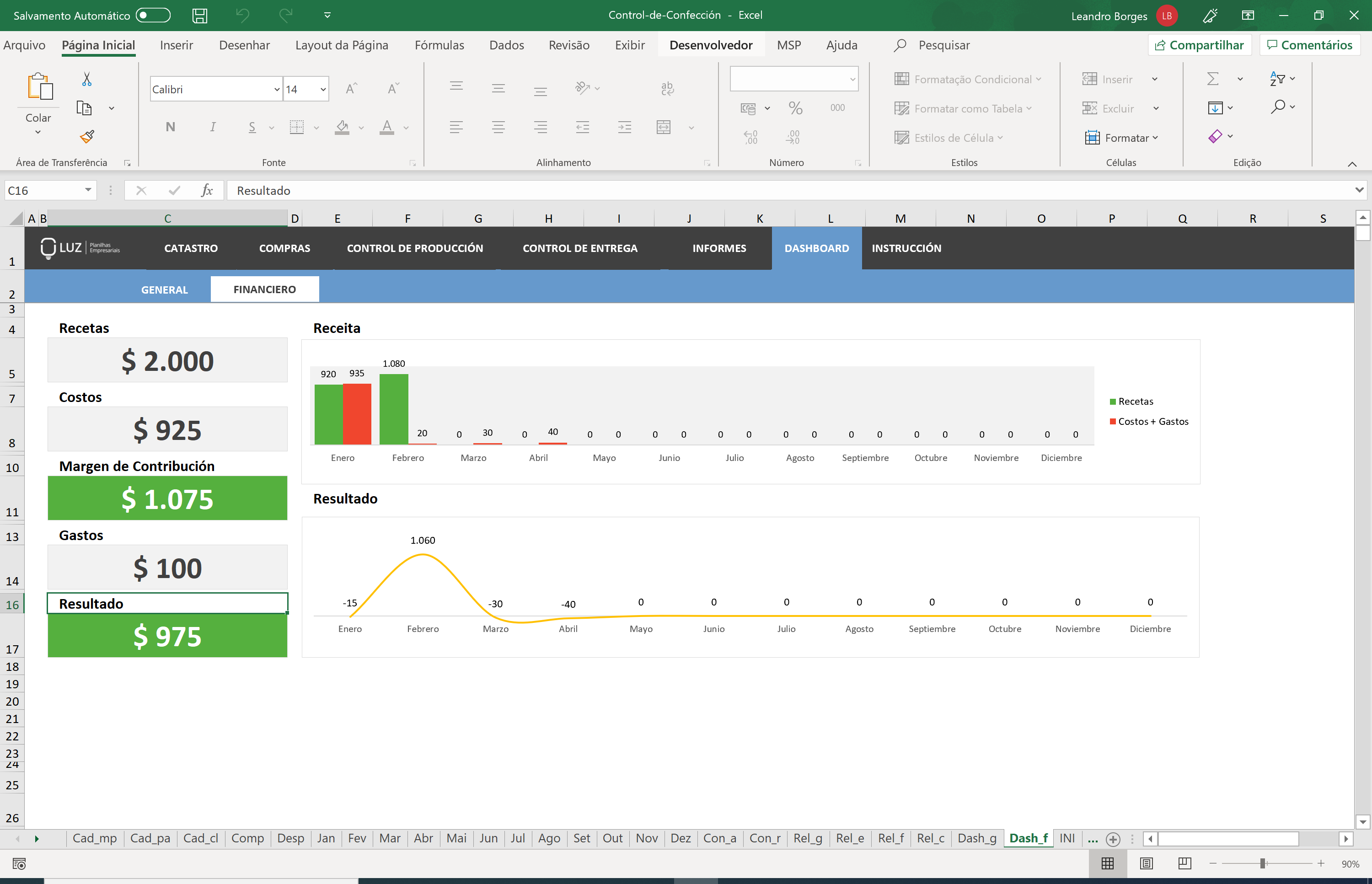 Planilla de Control de Confección en Excel 