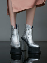 Western Disco Boots Silver