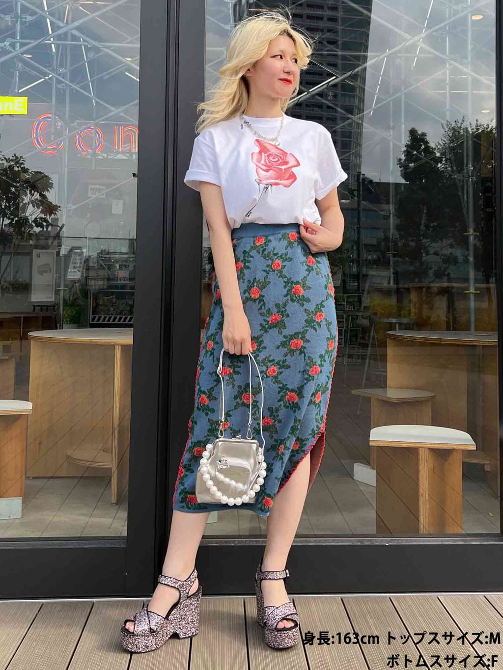 パメオポーズ】YOKE SWITCHING LONG SKIRT【Ｍサイズ