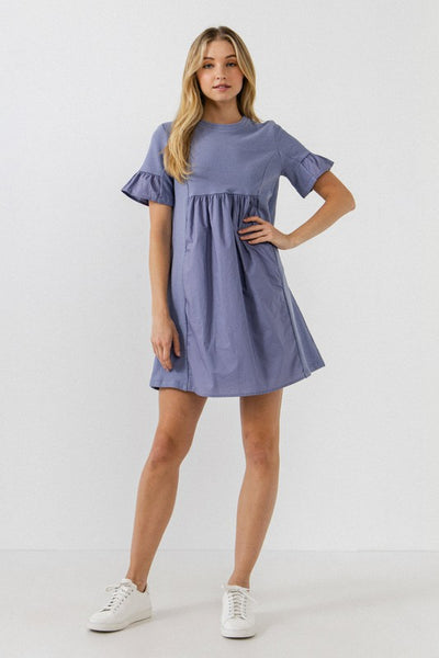 Tricia Mixed media Dress | Violet Blue