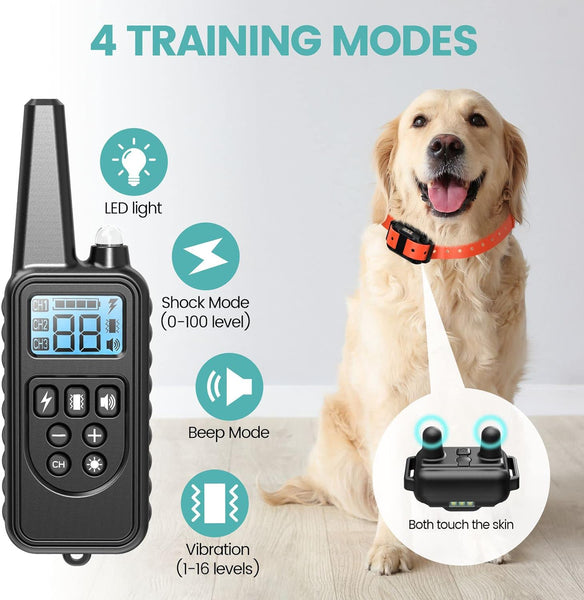 Collar de choque eléctrico para adiestramiento de perros con mando a distancia