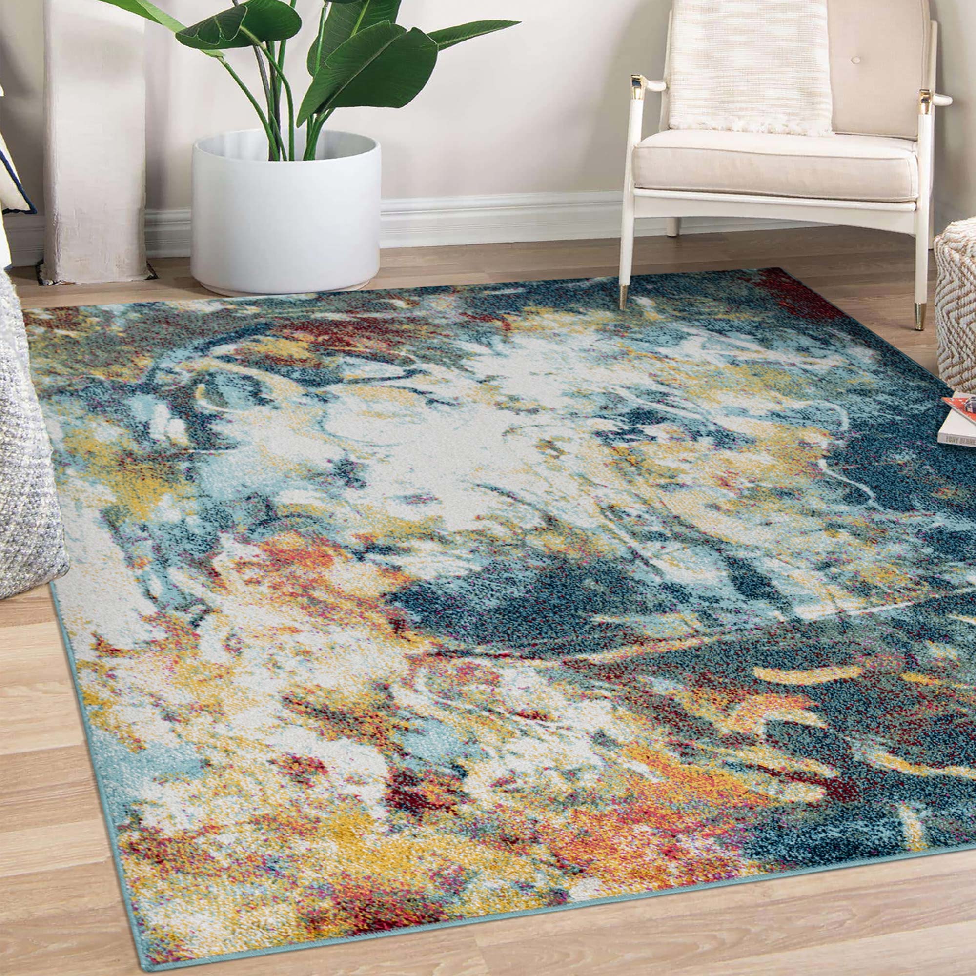 Image of Venus 907 Abstract Blue Rug