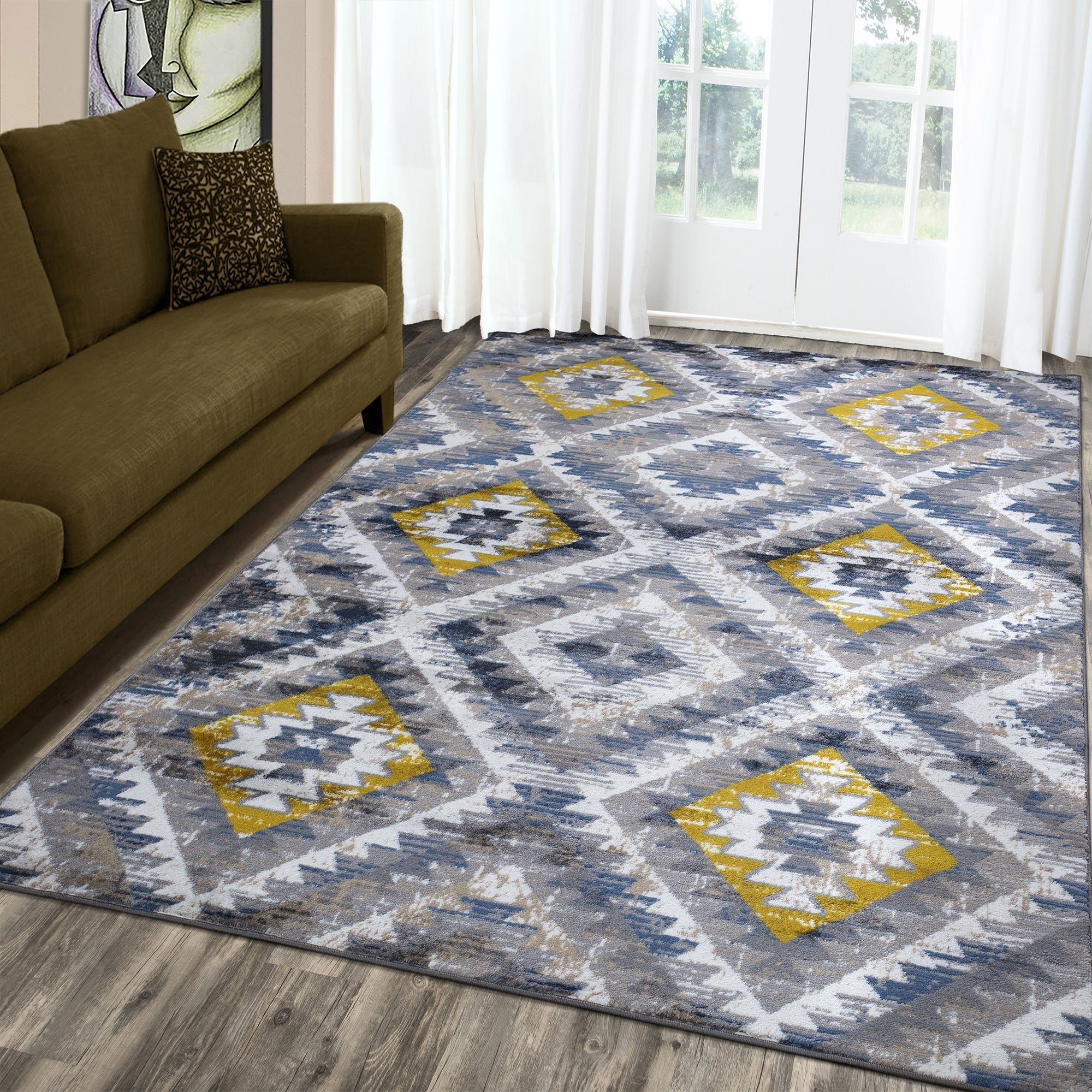 Image of Paris 1994 Grey and Gold Rug