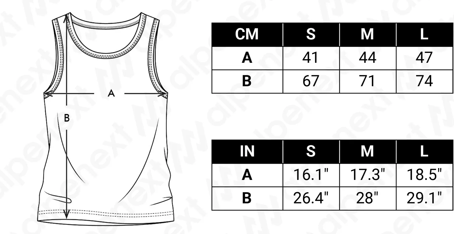 Size Chart Alpenext Débardeur Femme