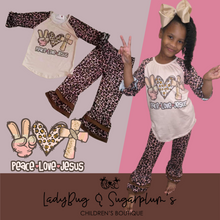 Load image into Gallery viewer, PEACE, LOVE &amp; JESUS Cheetah Bell Set
