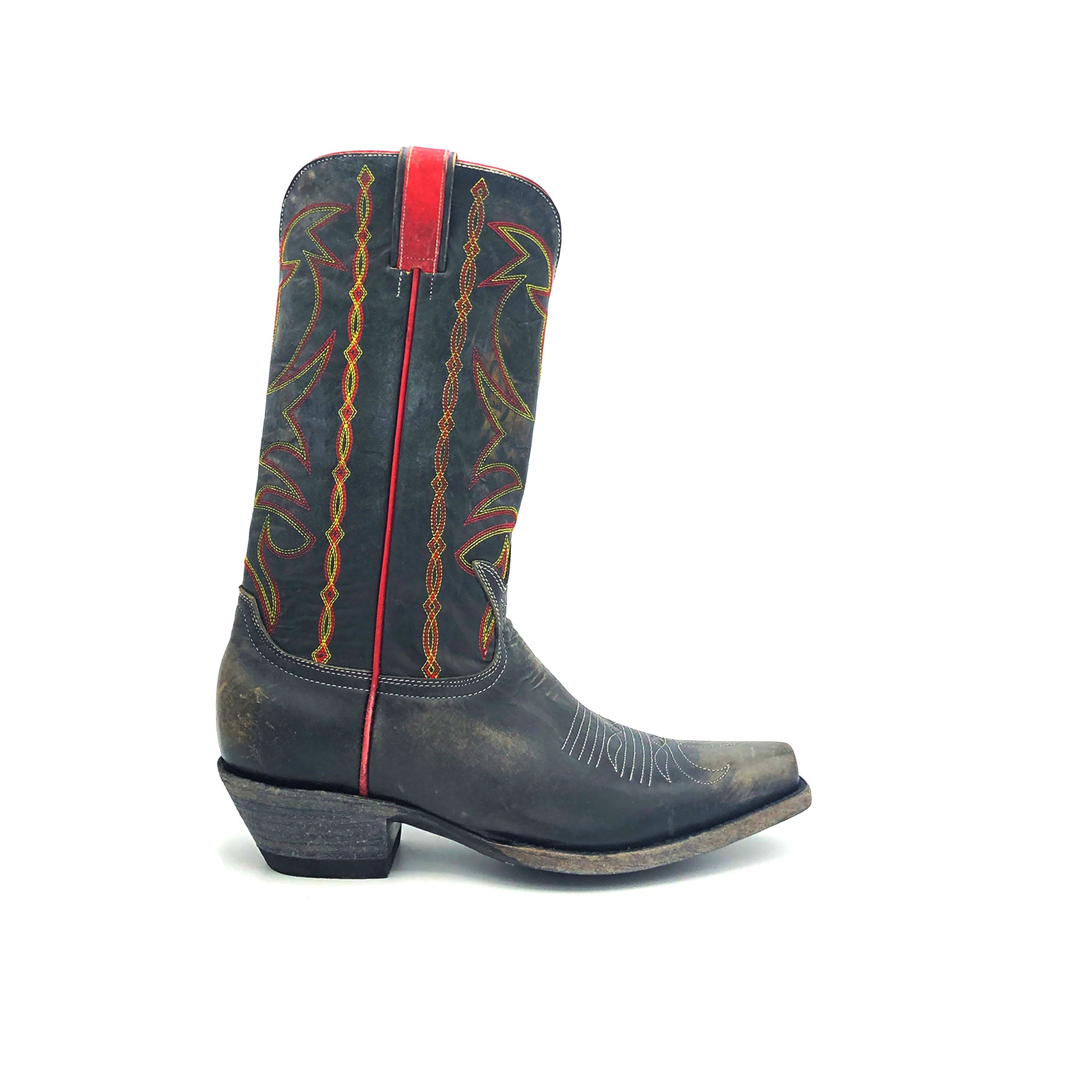 red and black cowboy boots