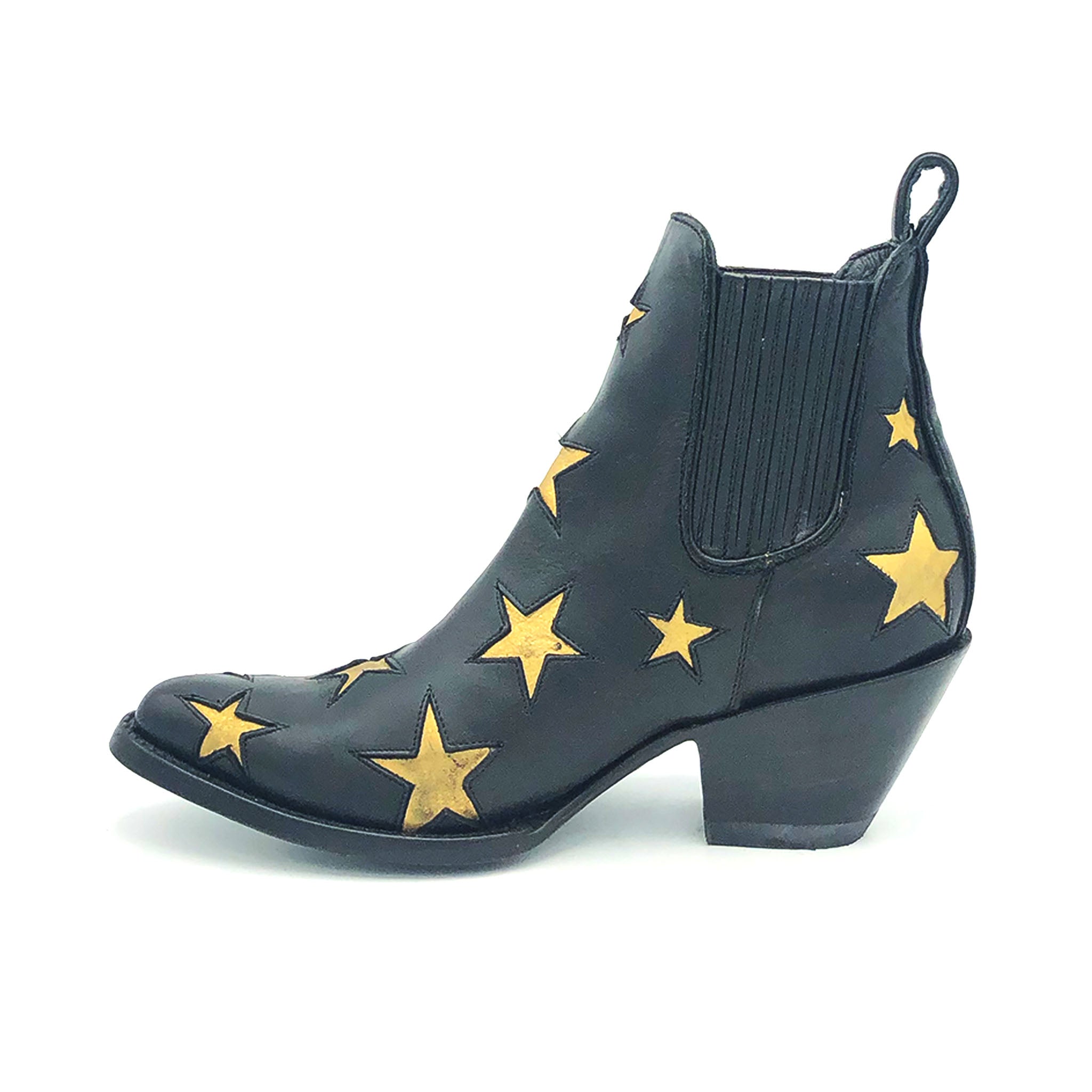 womens black and gold boots