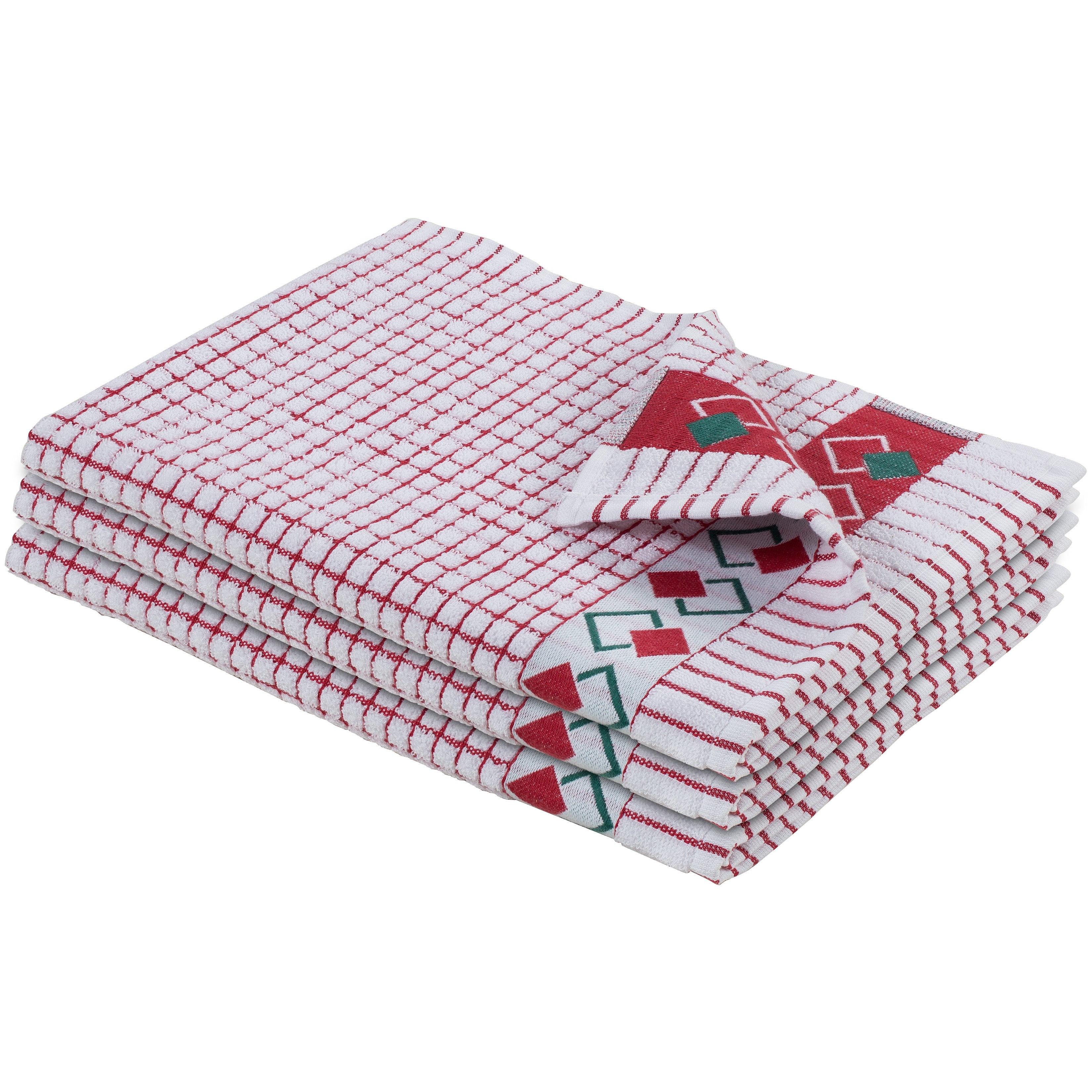 Soft Linen Dish Towel, Red Stripe Assortment