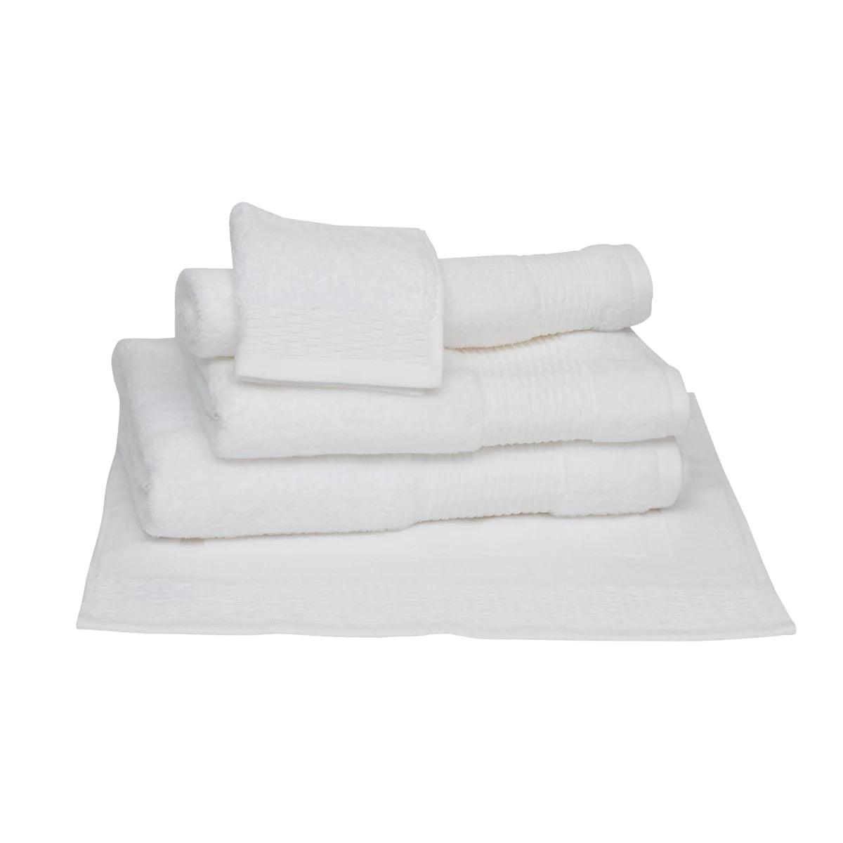 Cotton Velour Fingertip White Towel With White Lace (set of 4)