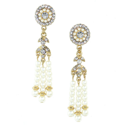 Deco Pearl Tassel Earrings