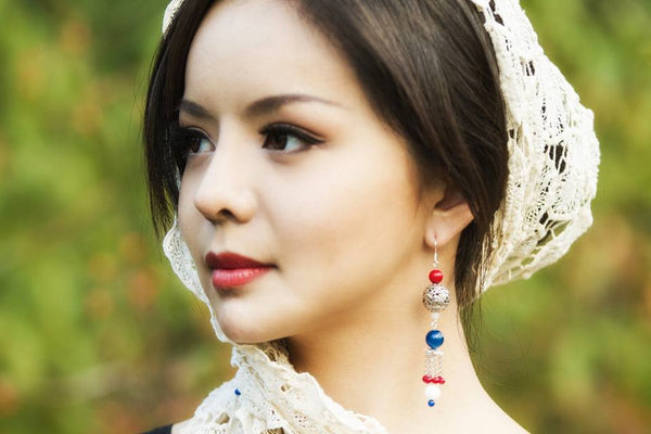 Anastasia Lin with Dragon Princess Earrings from Yun Boutique.