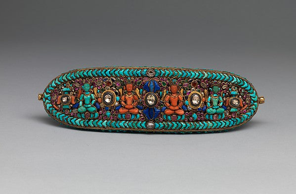 Forehead Ornament for a Deity. From Tibet or Nepal. (Metropolitan Museum)