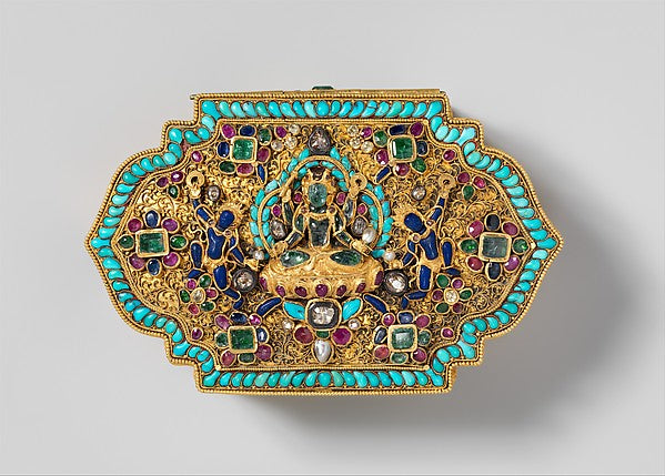 Leaf-Shaped Box. From Tibet. (Metropolitan Museum)