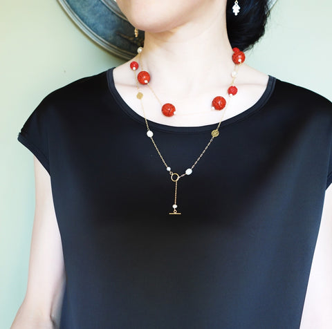 Yun Boutique Long Cinnabar Necklace