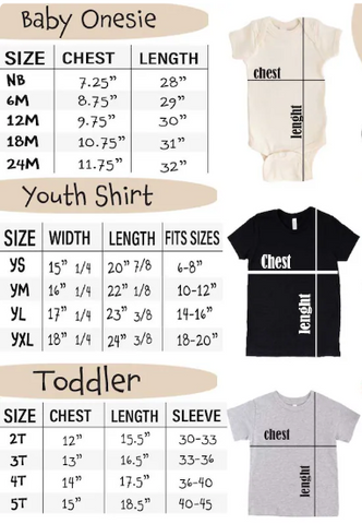 Baby/Toddler/Youth Size Chart