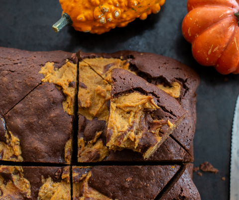 brownies pumpkin cacao recipe dessert vegan organic