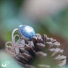 Bague elfique "Elwing" Cyanite - Ajustable - Illustrations & Bijoux fantaisie ClairObscur Art