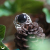 Bague elfique "Elwing" Onyx - Ajustable - Illustrations & Bijoux fantaisie ClairObscur Art